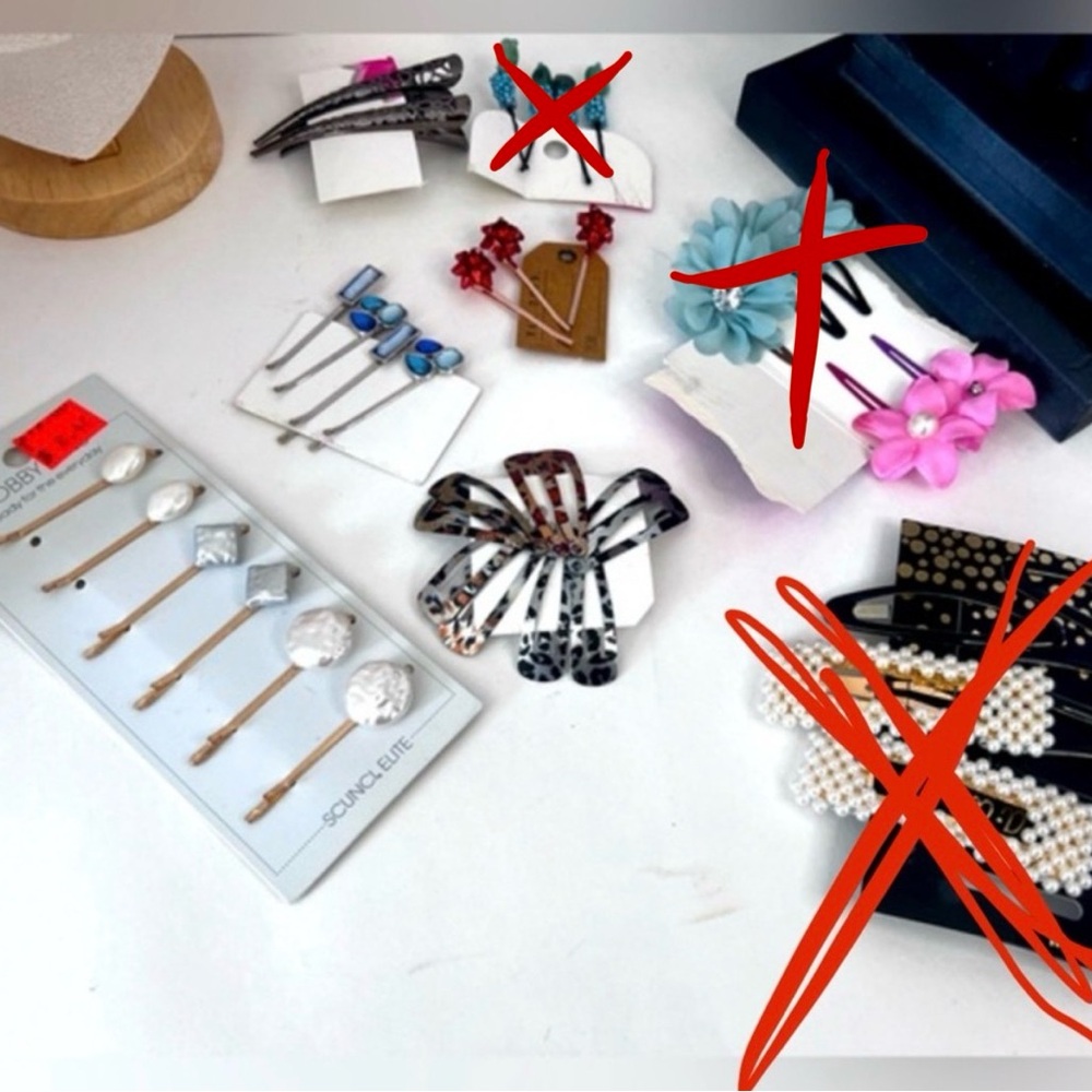 Vintage & Modern Girls Ladies Hair Accessory Bundle Barrettes Clips Lot
